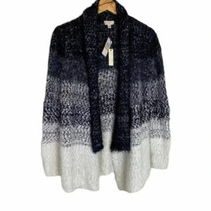 Cupio NWT‎ Black/white eye lash open Cardigan